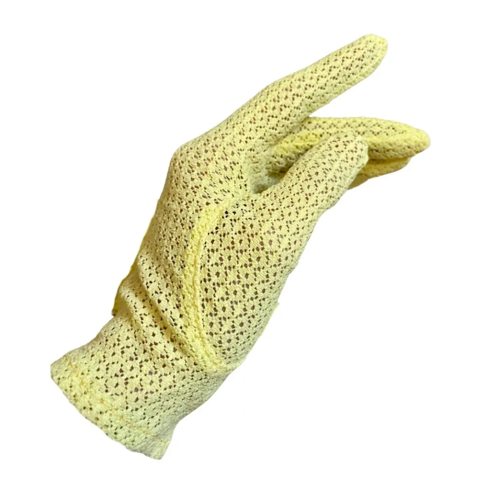 Mid-Century Yellow Eyelet 'Tea Gloves'